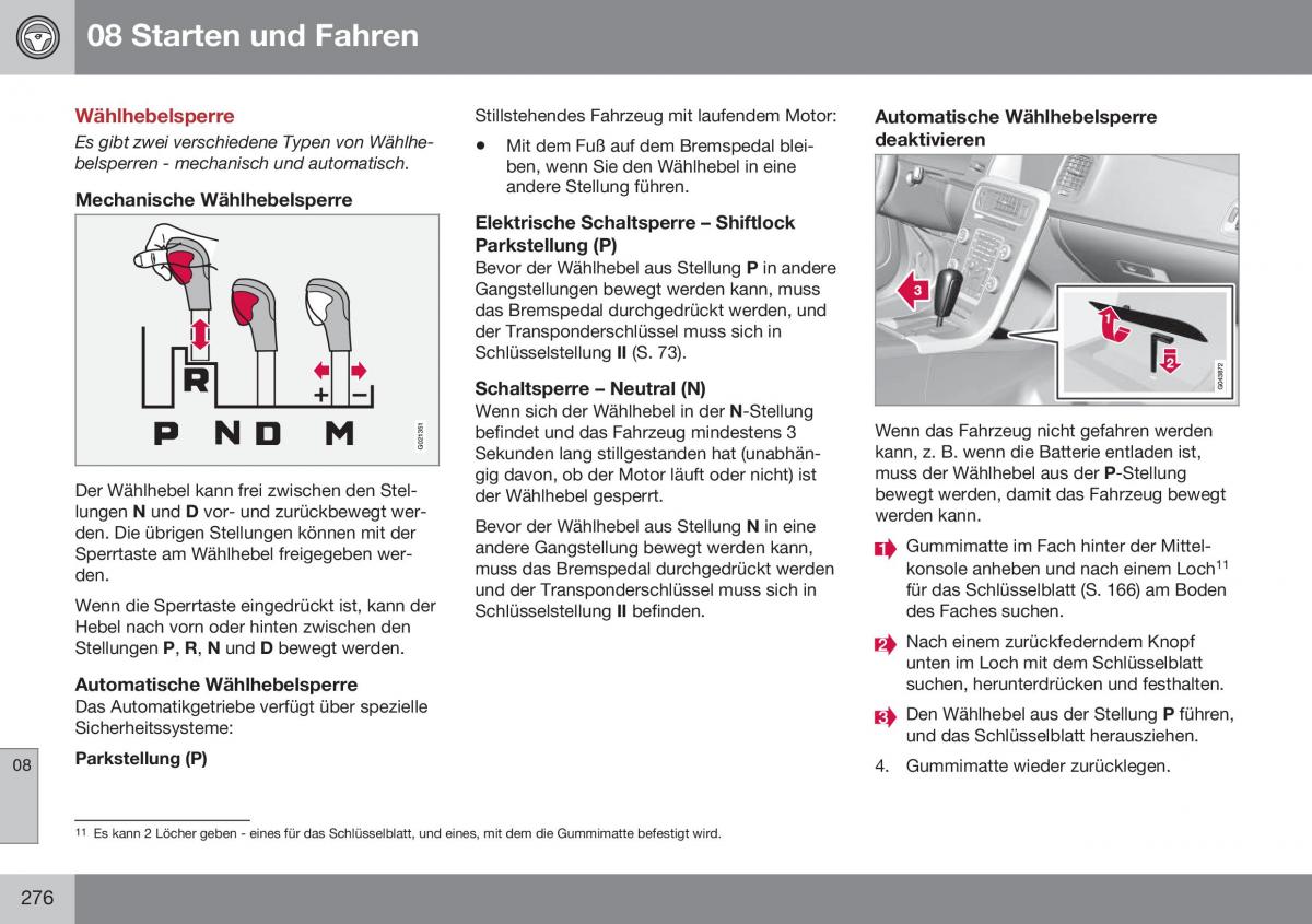 Volvo XC60 I 1 FL Handbuch / page 278