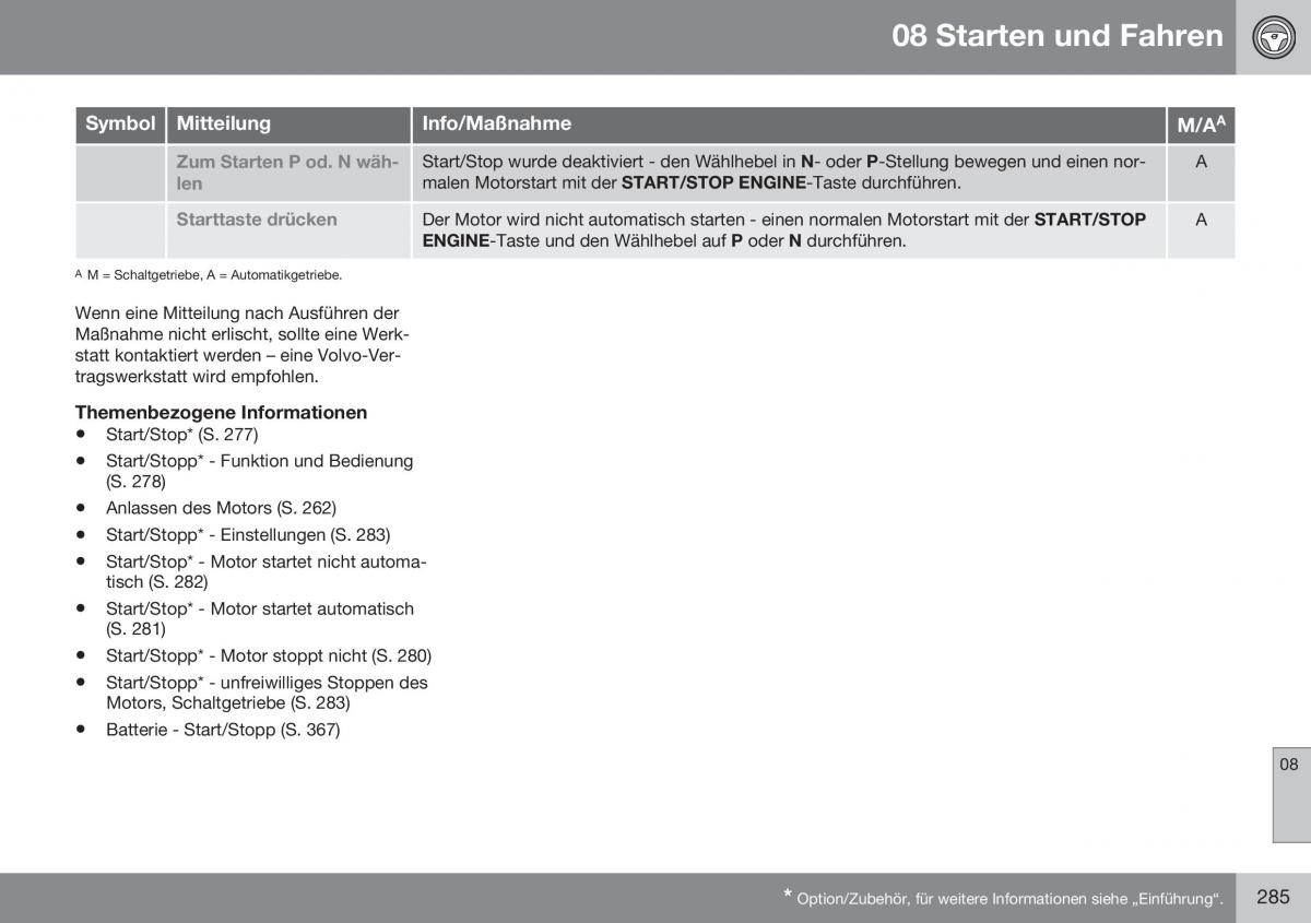 Volvo XC60 I 1 FL Handbuch / page 287