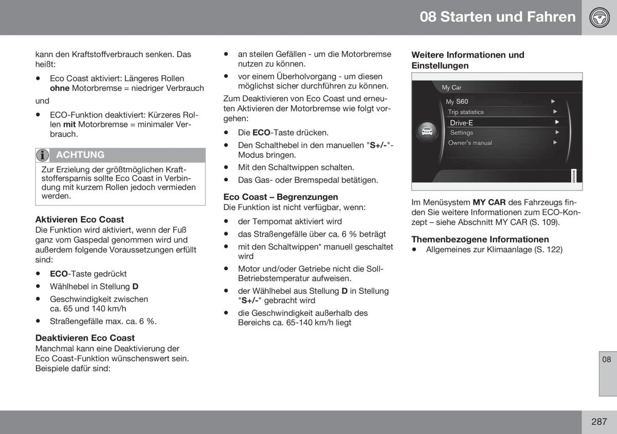 Volvo XC60 I 1 FL Handbuch / page 289