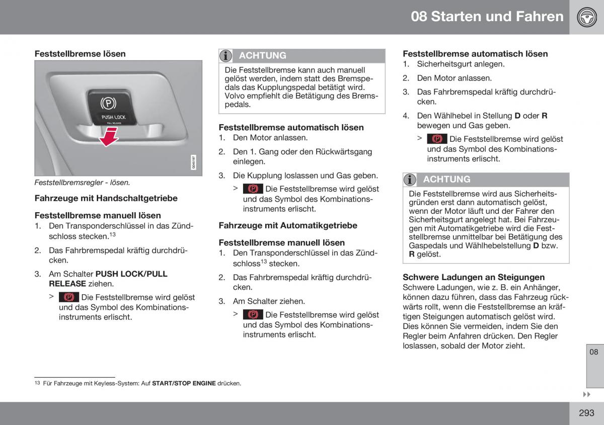 Volvo XC60 I 1 FL Handbuch / page 295