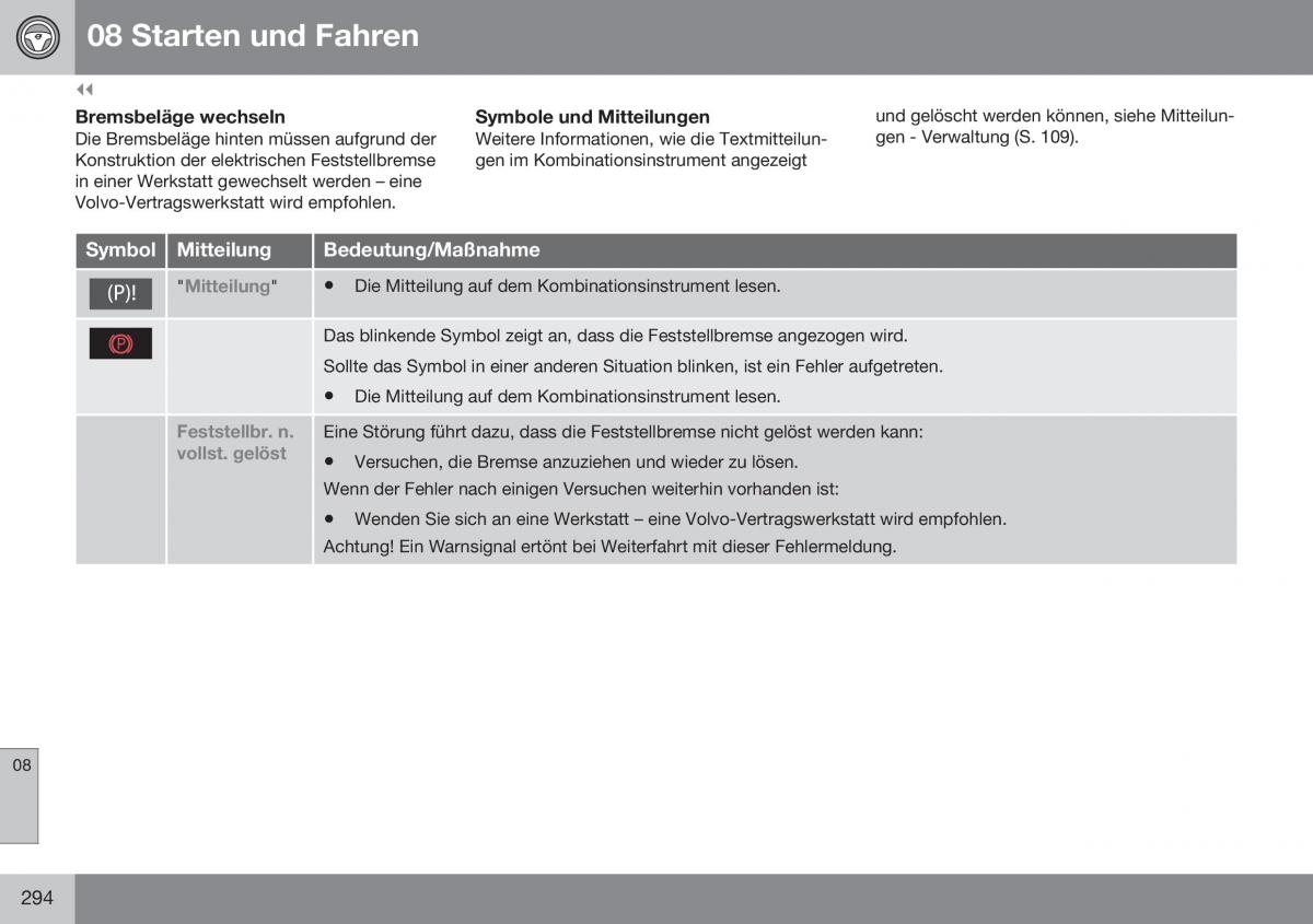 Volvo XC60 I 1 FL Handbuch / page 296