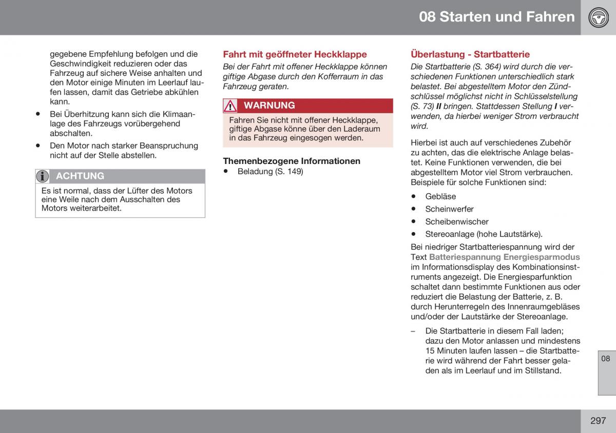 Volvo XC60 I 1 FL Handbuch / page 299