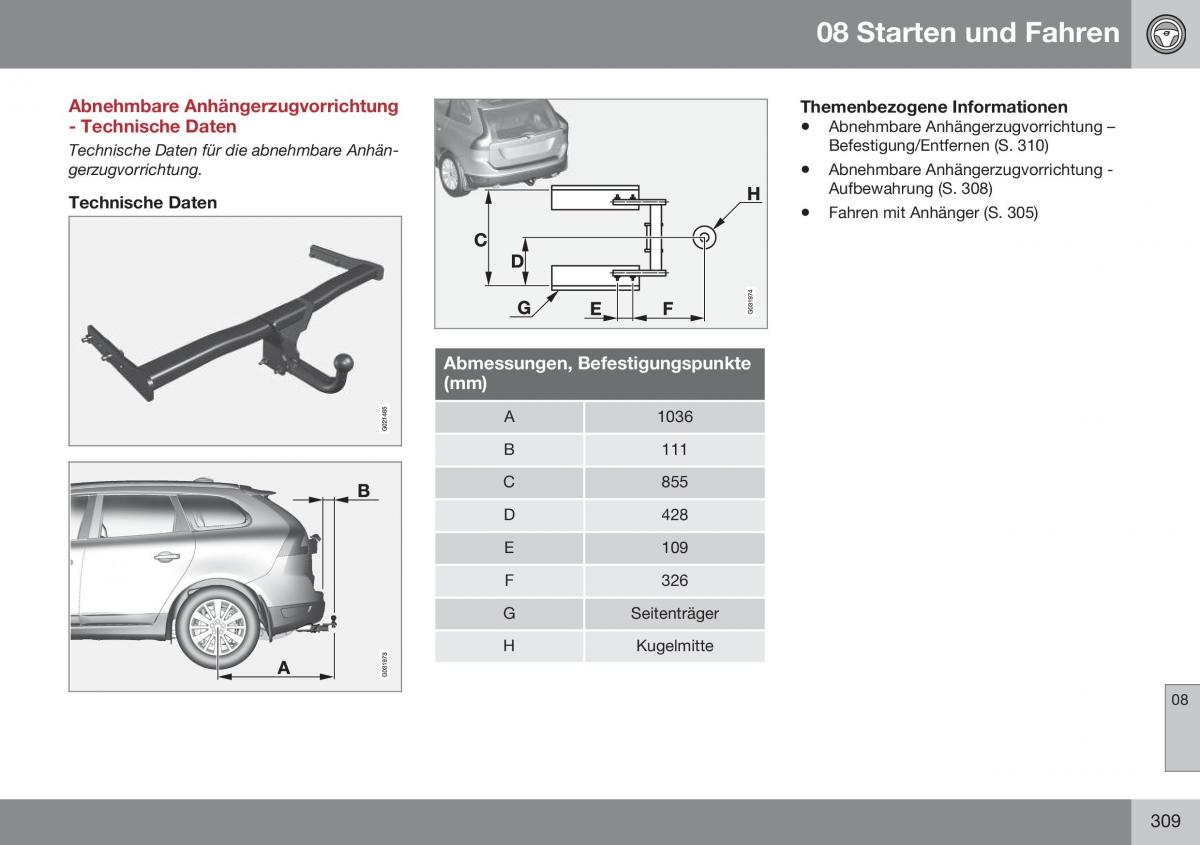 Volvo XC60 I 1 FL Handbuch / page 311