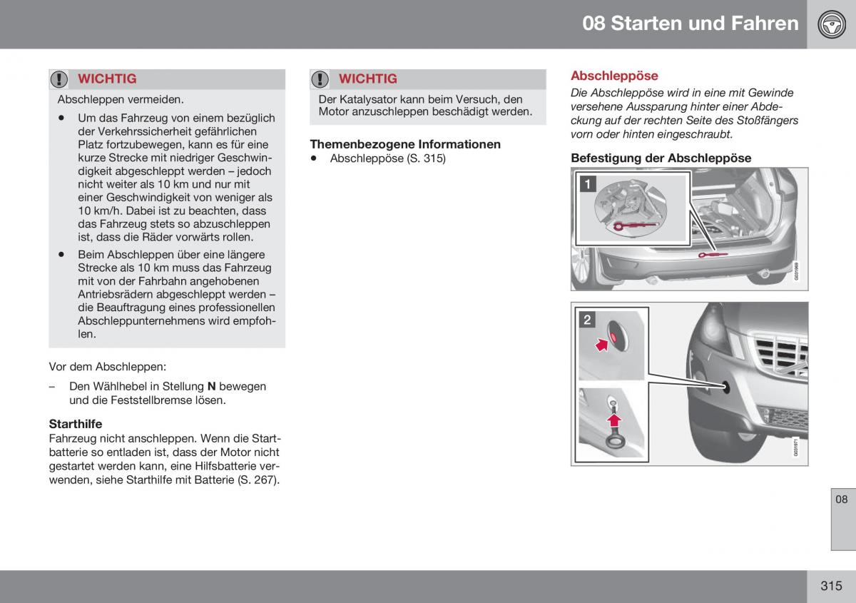 Volvo XC60 I 1 FL Handbuch / page 317