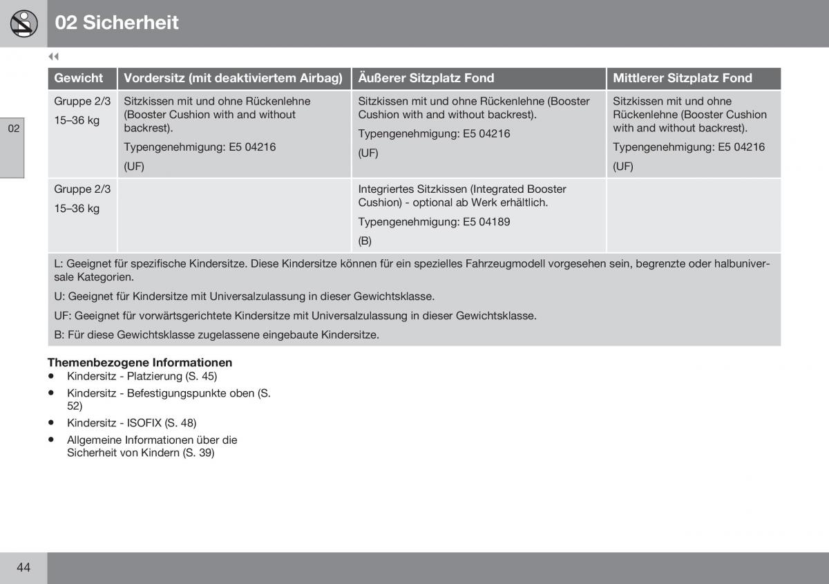 Volvo XC60 I 1 FL Handbuch / page 46