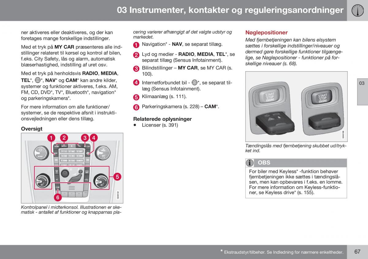 Volvo XC60 I 1 FL Bilens instruktionsbog / page 69