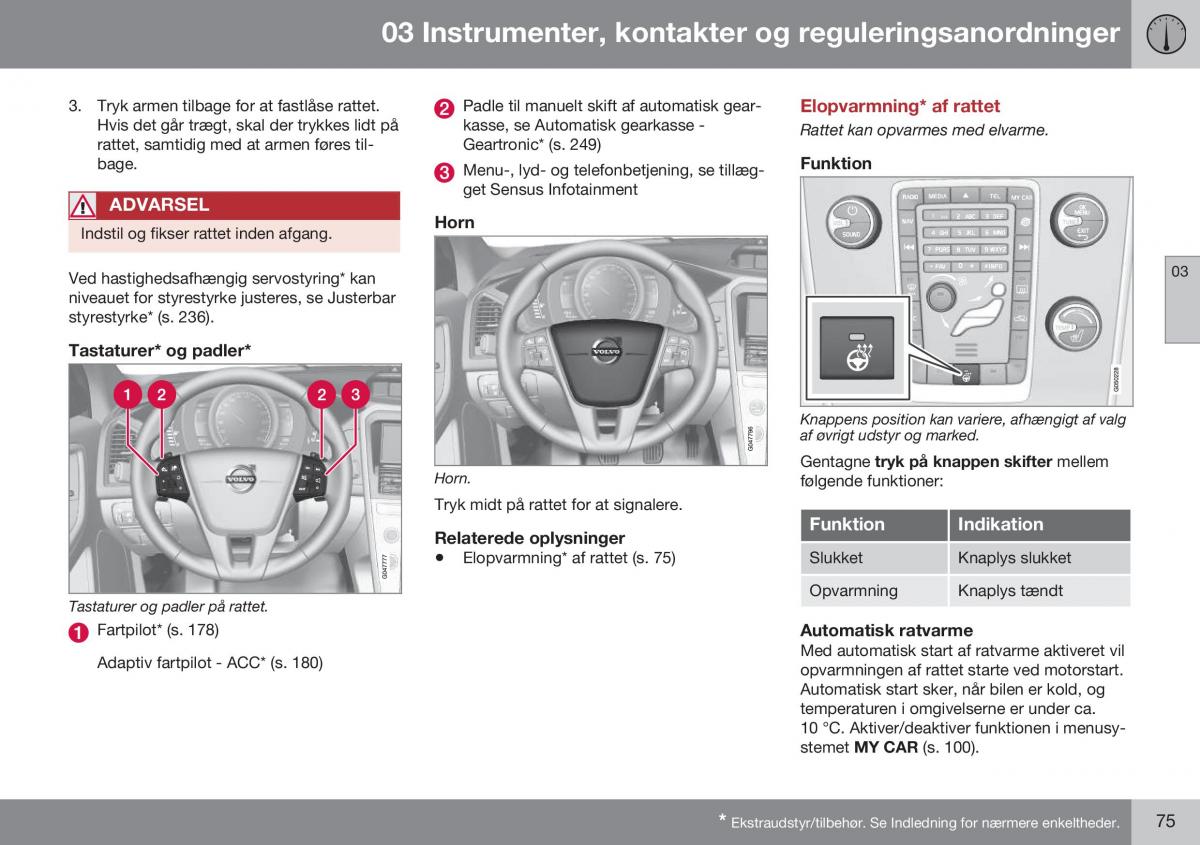 Volvo XC60 I 1 FL Bilens instruktionsbog / page 77