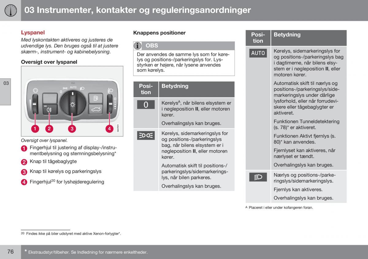 Volvo XC60 I 1 FL Bilens instruktionsbog / page 78