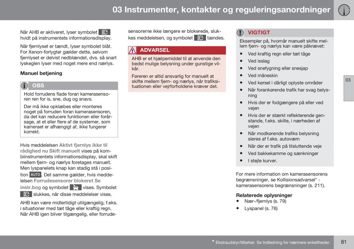 Volvo XC60 I 1 FL Bilens instruktionsbog / page 83