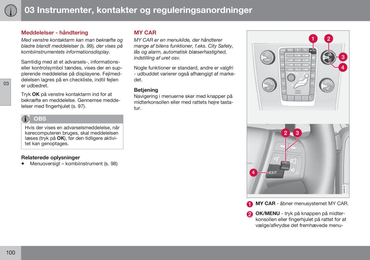 Volvo XC60 I 1 FL Bilens instruktionsbog / page 102