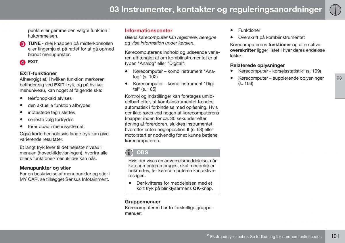 Volvo XC60 I 1 FL Bilens instruktionsbog / page 103