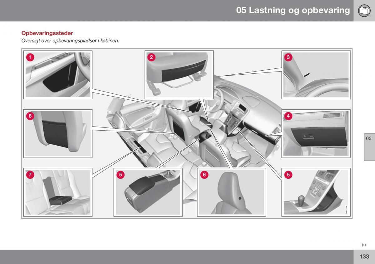 Volvo XC60 I 1 FL Bilens instruktionsbog / page 135