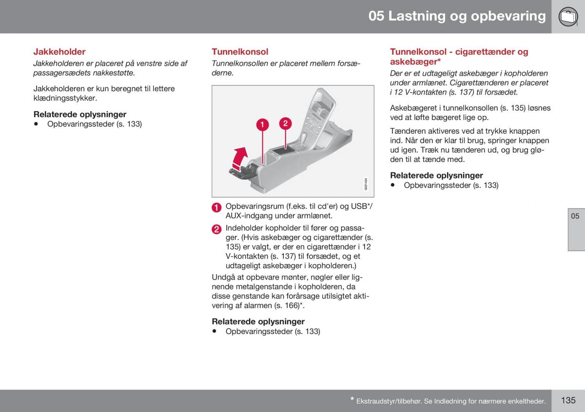 Volvo XC60 I 1 FL Bilens instruktionsbog / page 137