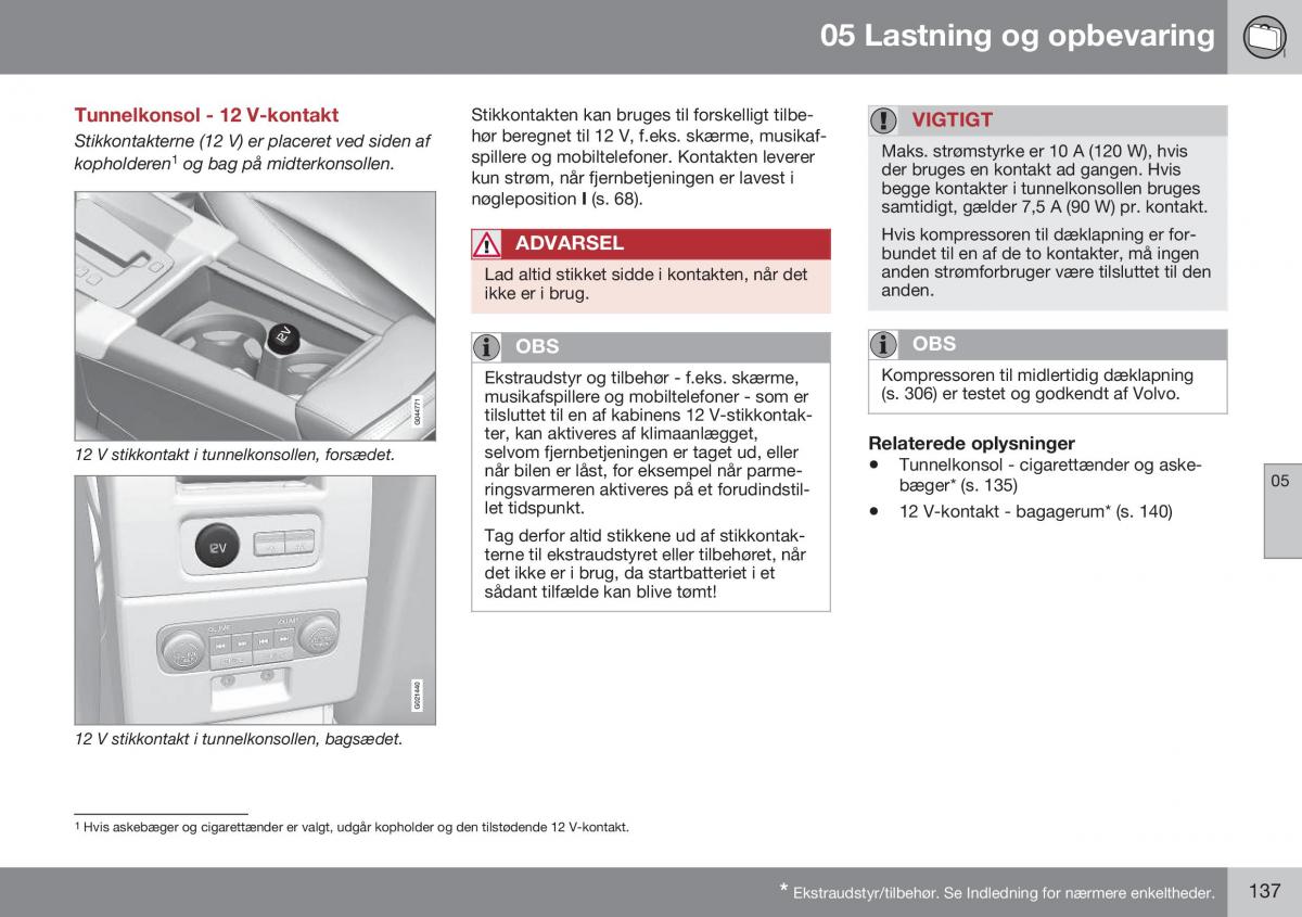 Volvo XC60 I 1 FL Bilens instruktionsbog / page 139