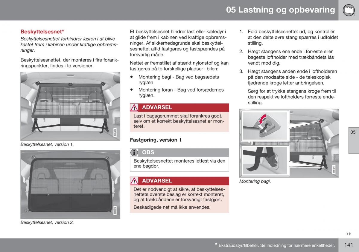 Volvo XC60 I 1 FL Bilens instruktionsbog / page 143