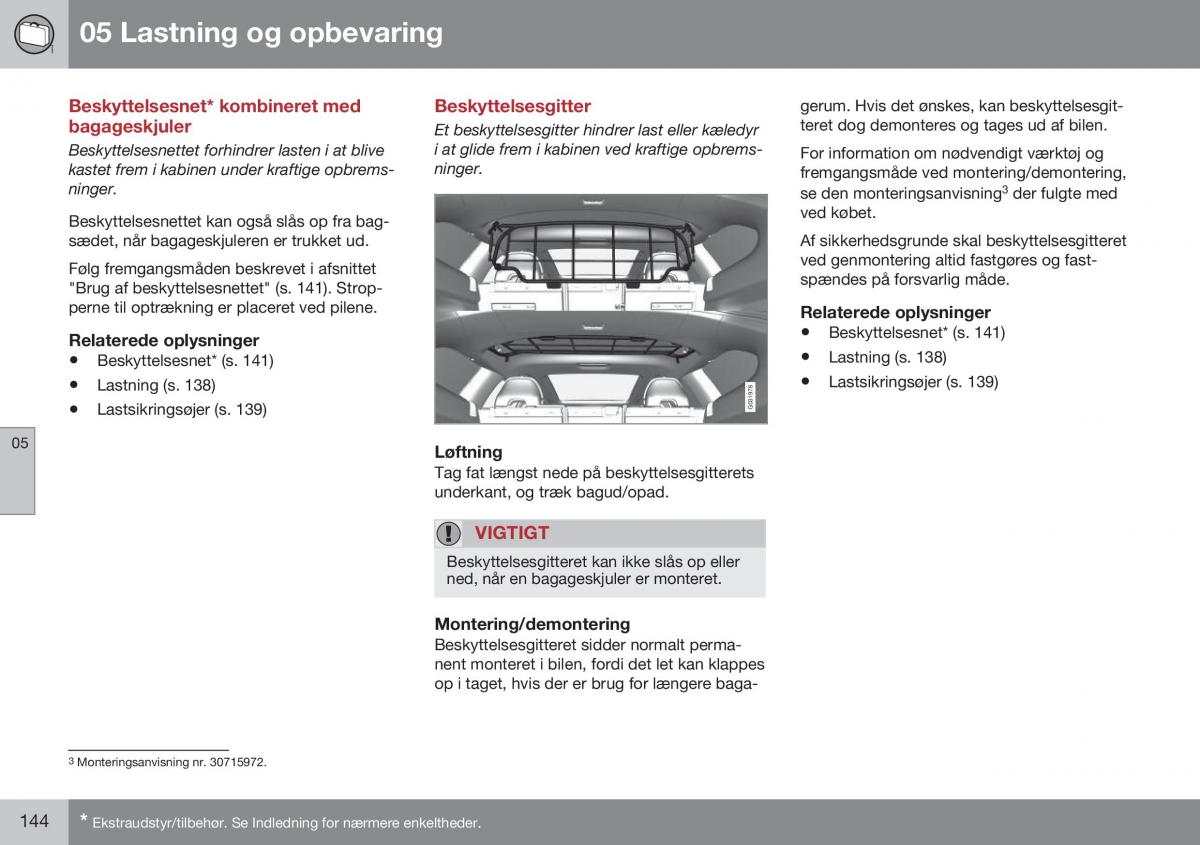 Volvo XC60 I 1 FL Bilens instruktionsbog / page 146