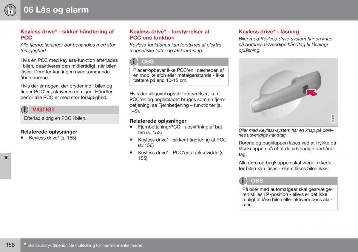 Volvo XC60 I 1 FL Bilens instruktionsbog / page 158