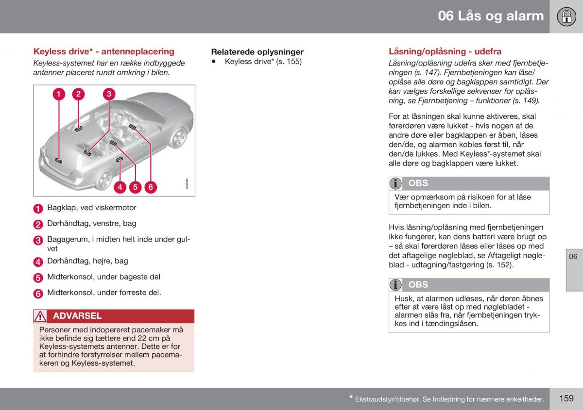 Volvo XC60 I 1 FL Bilens instruktionsbog / page 161