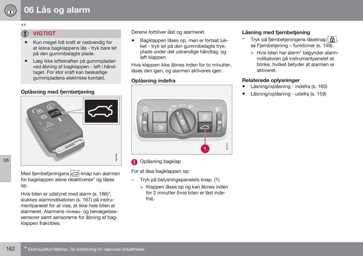 Volvo XC60 I 1 FL Bilens instruktionsbog / page 164