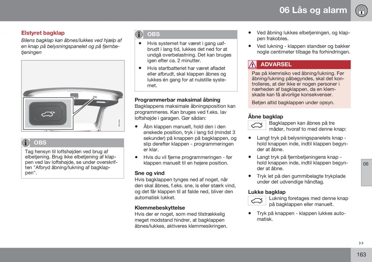 Volvo XC60 I 1 FL Bilens instruktionsbog / page 165