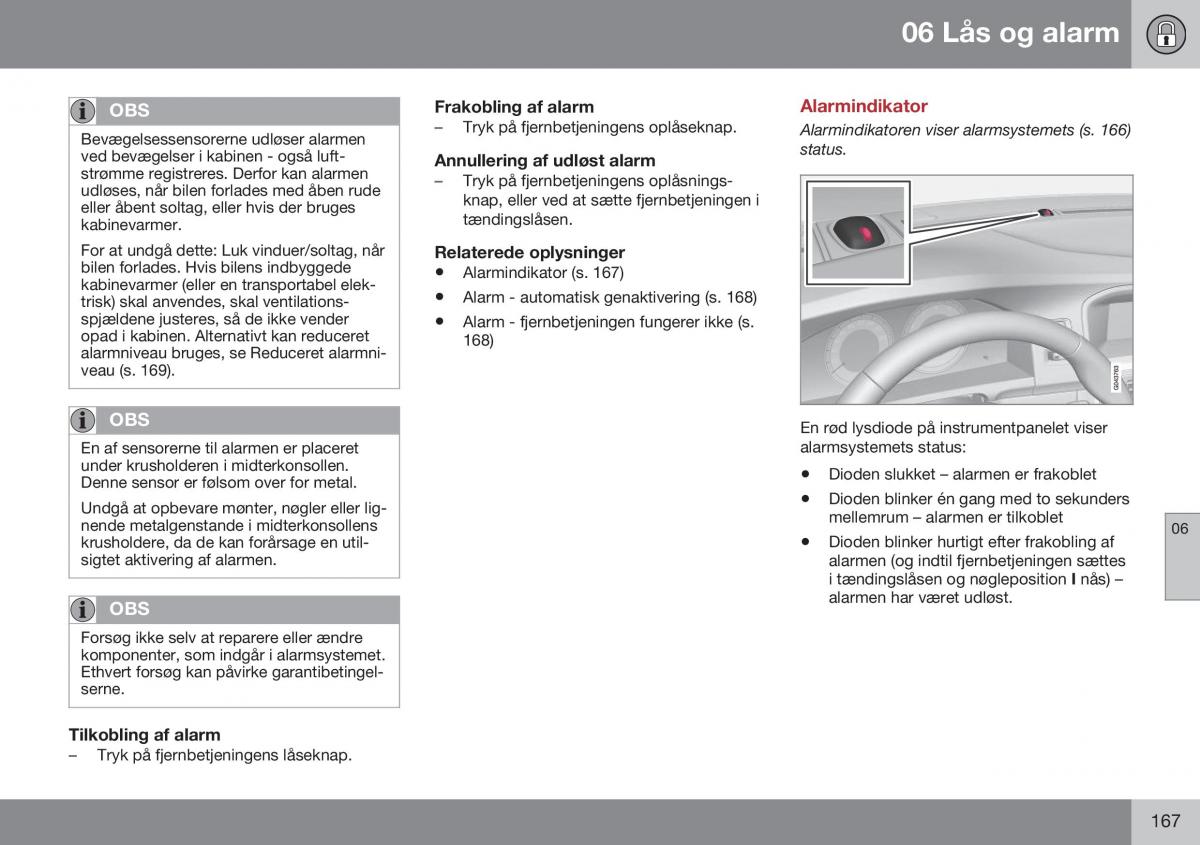 Volvo XC60 I 1 FL Bilens instruktionsbog / page 169