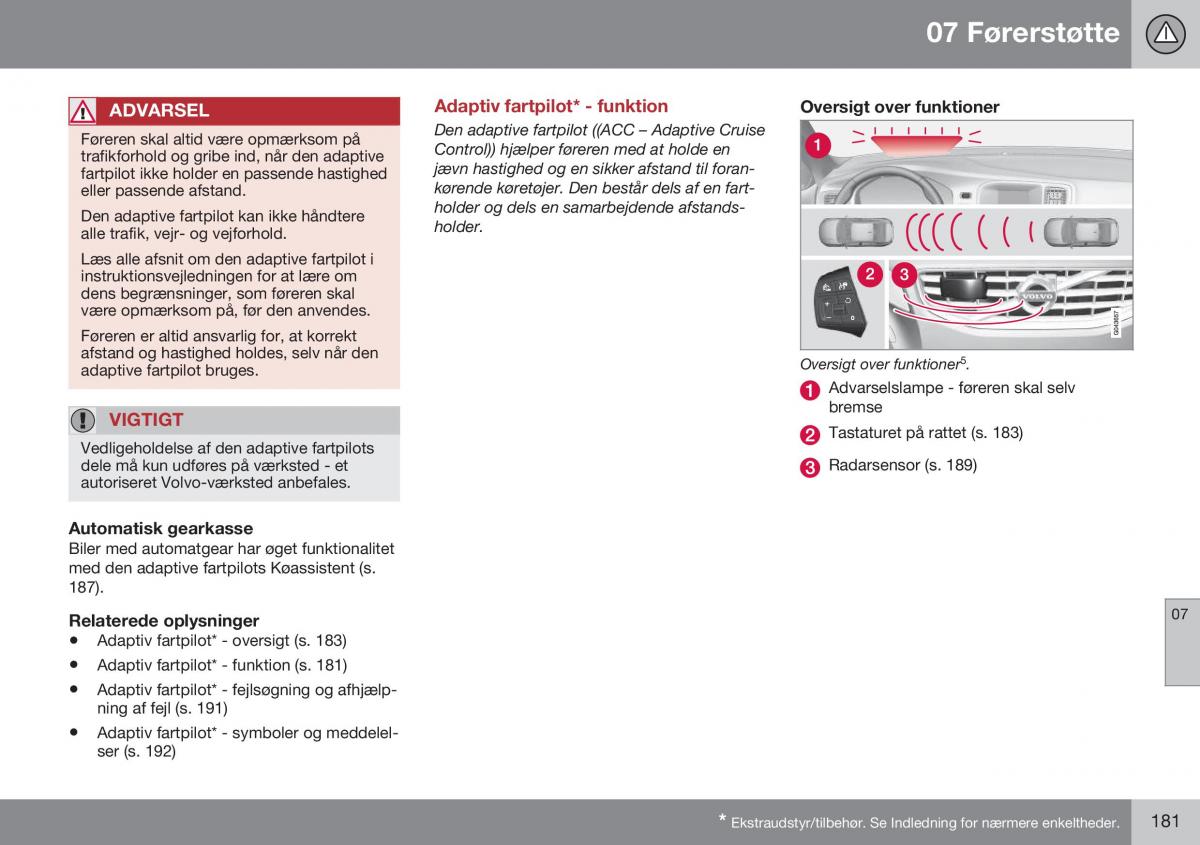 Volvo XC60 I 1 FL Bilens instruktionsbog / page 183