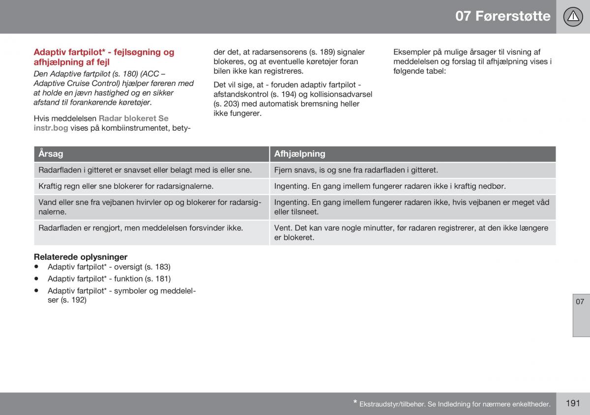 Volvo XC60 I 1 FL Bilens instruktionsbog / page 193