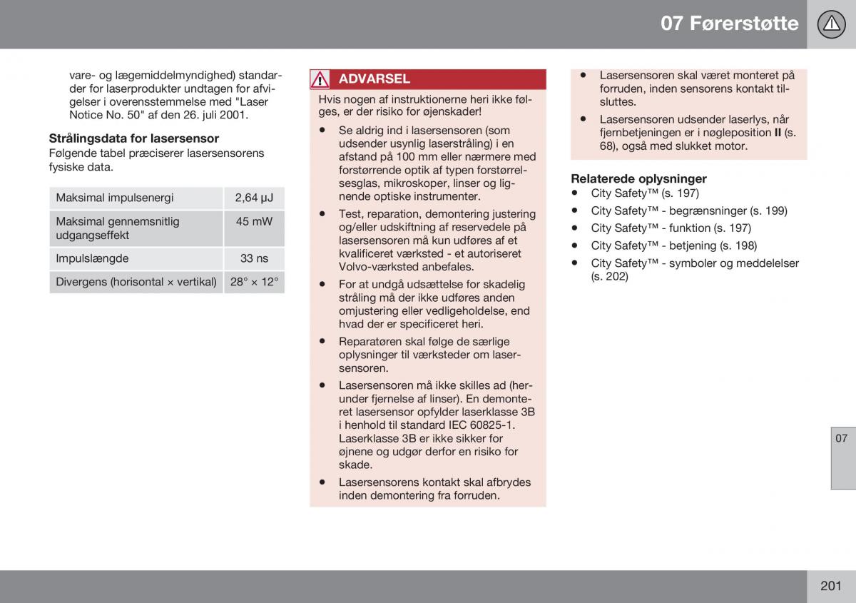 Volvo XC60 I 1 FL Bilens instruktionsbog / page 203