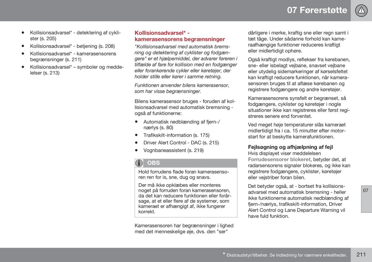 Volvo XC60 I 1 FL Bilens instruktionsbog / page 213