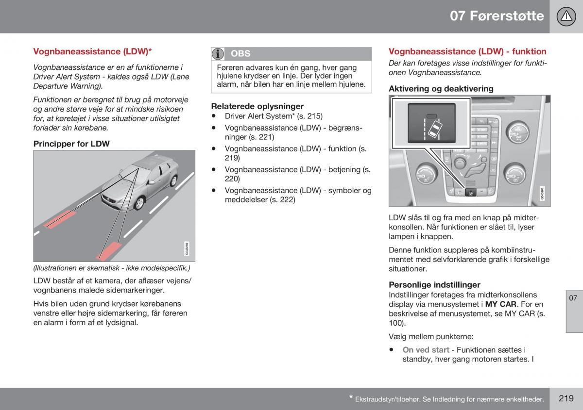 Volvo XC60 I 1 FL Bilens instruktionsbog / page 221