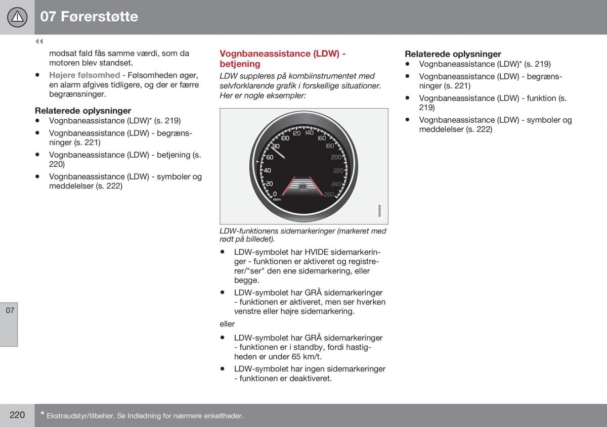 Volvo XC60 I 1 FL Bilens instruktionsbog / page 222