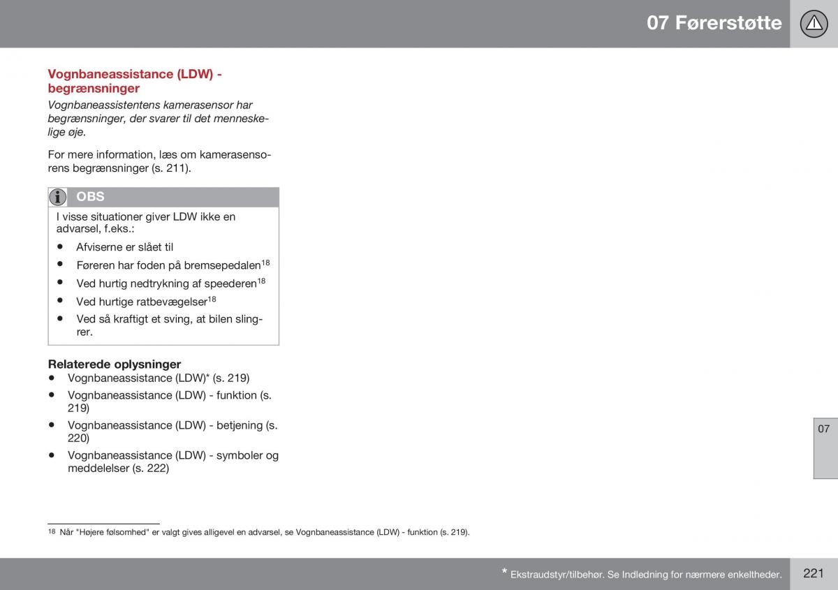 Volvo XC60 I 1 FL Bilens instruktionsbog / page 223