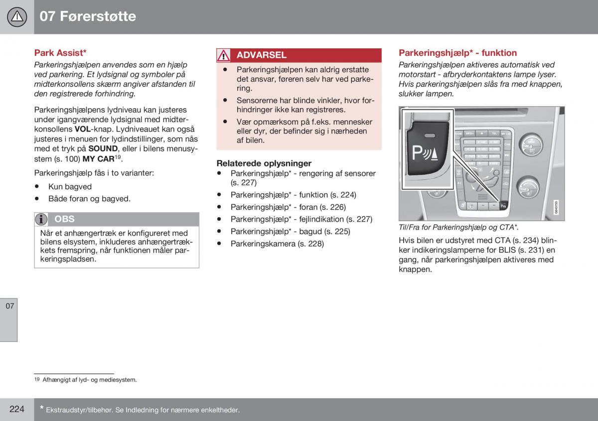 Volvo XC60 I 1 FL Bilens instruktionsbog / page 226