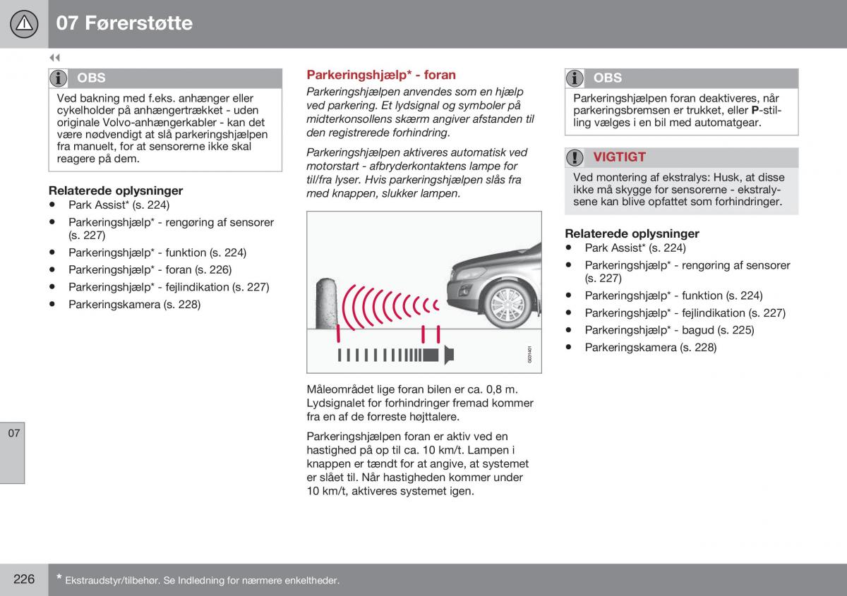 Volvo XC60 I 1 FL Bilens instruktionsbog / page 228