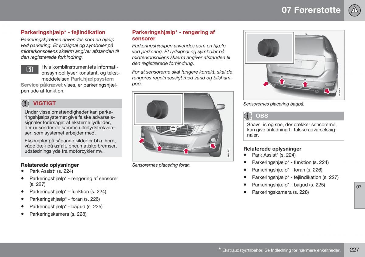 Volvo XC60 I 1 FL Bilens instruktionsbog / page 229