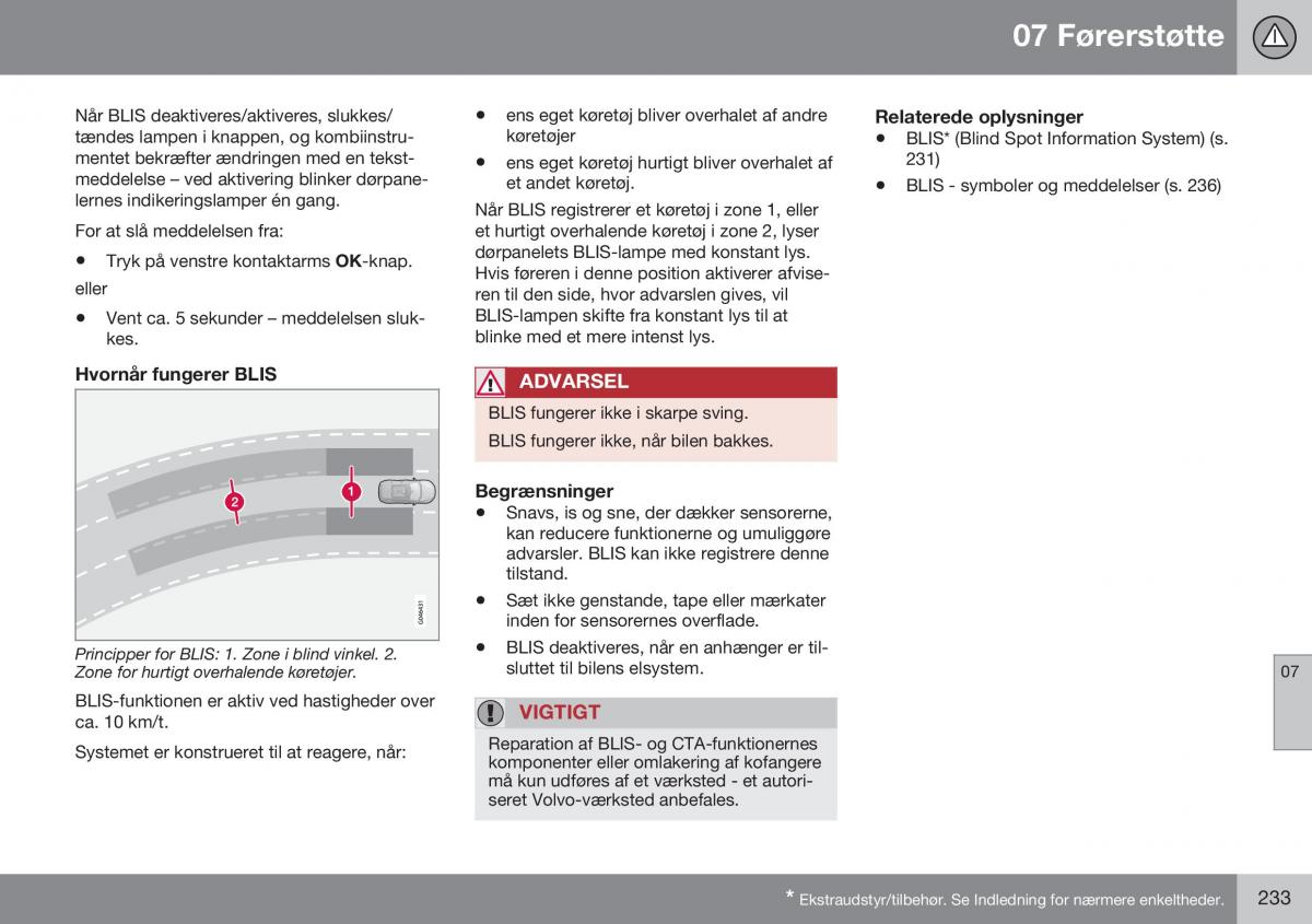 Volvo XC60 I 1 FL Bilens instruktionsbog / page 235