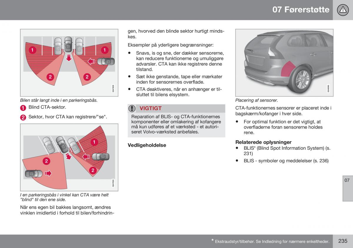 Volvo XC60 I 1 FL Bilens instruktionsbog / page 237