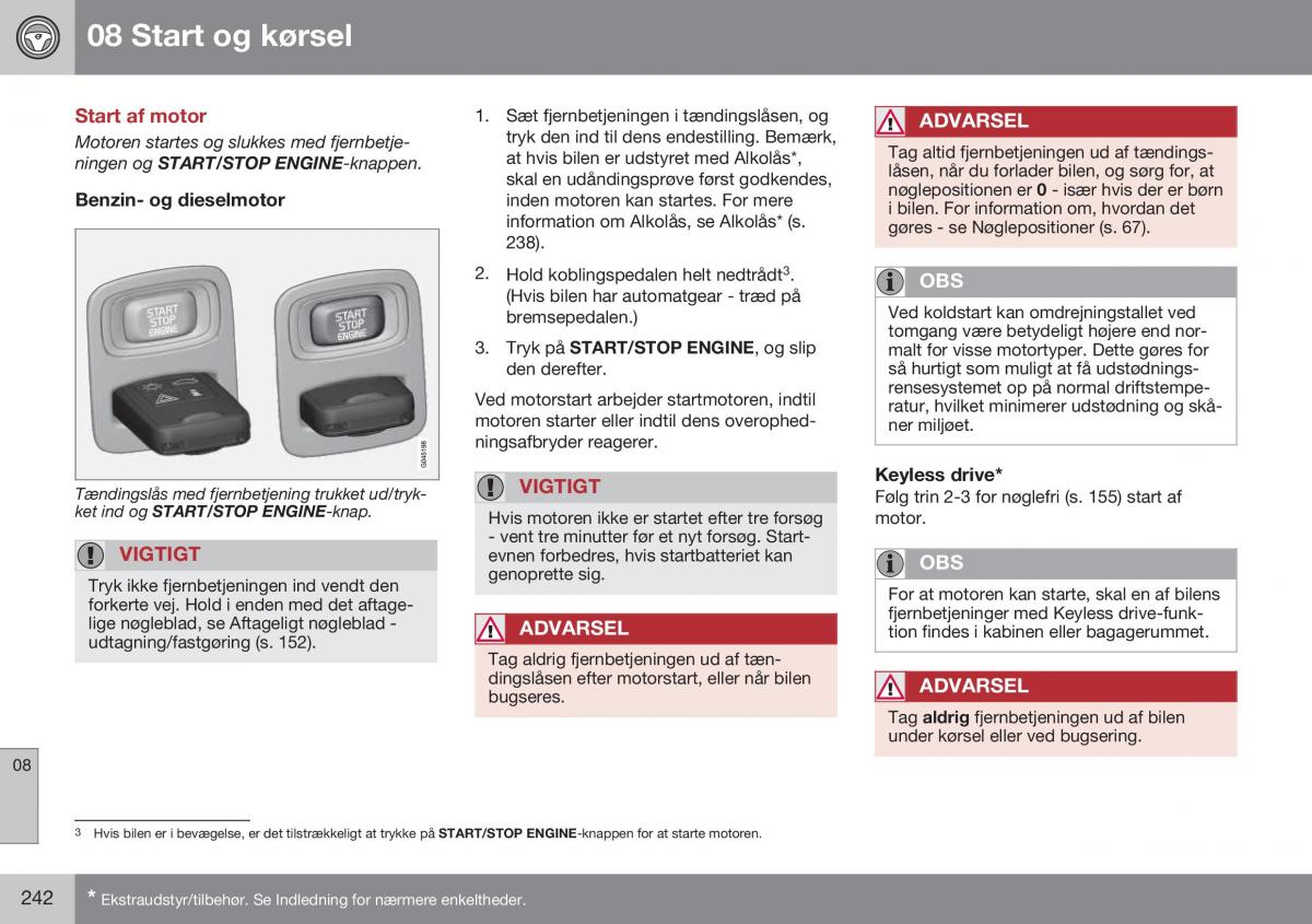 Volvo XC60 I 1 FL Bilens instruktionsbog / page 244