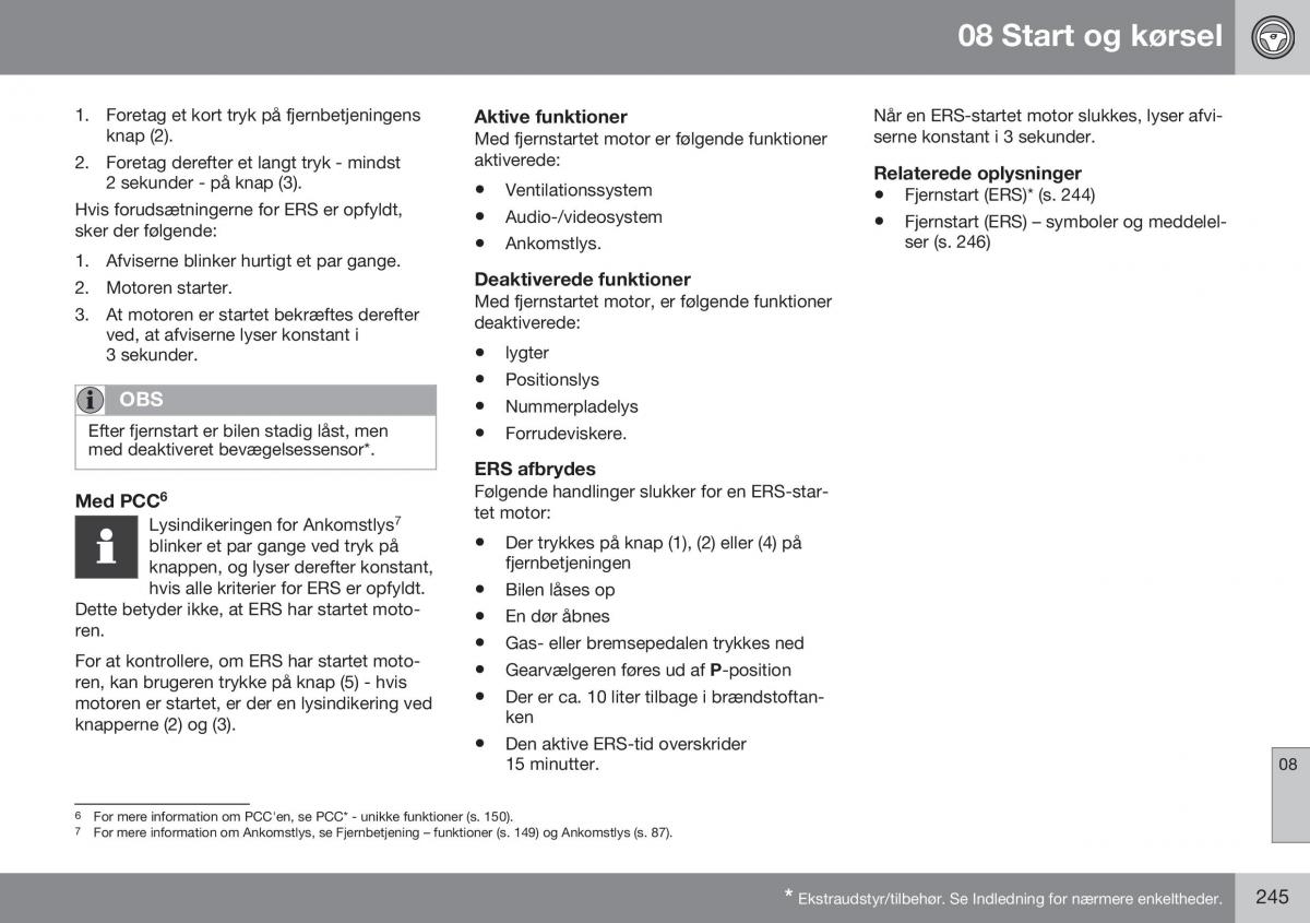 Volvo XC60 I 1 FL Bilens instruktionsbog / page 247