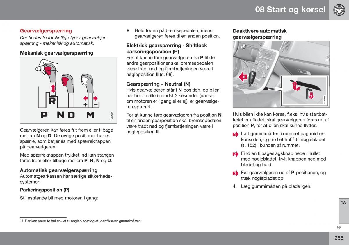 Volvo XC60 I 1 FL Bilens instruktionsbog / page 257