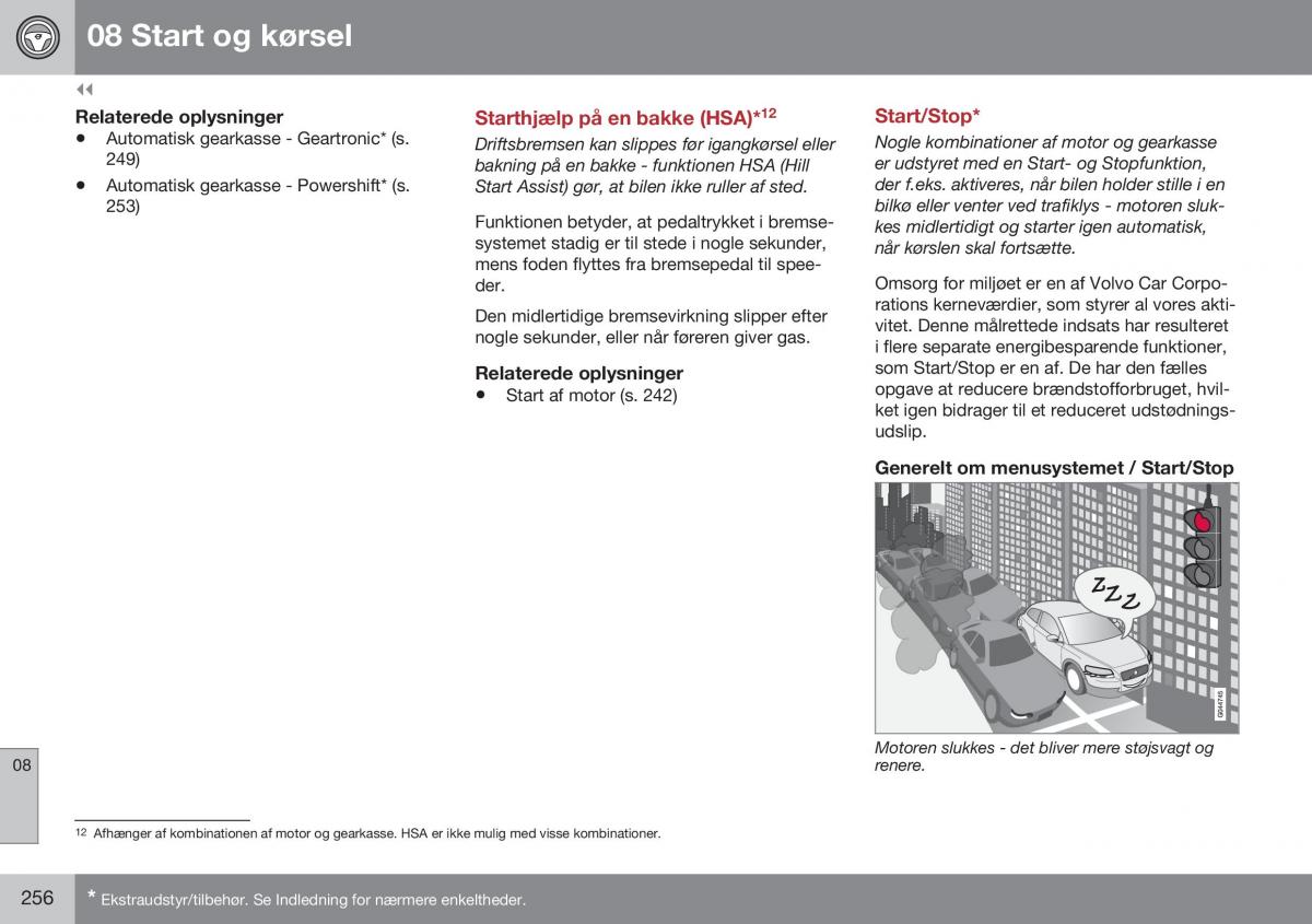 Volvo XC60 I 1 FL Bilens instruktionsbog / page 258