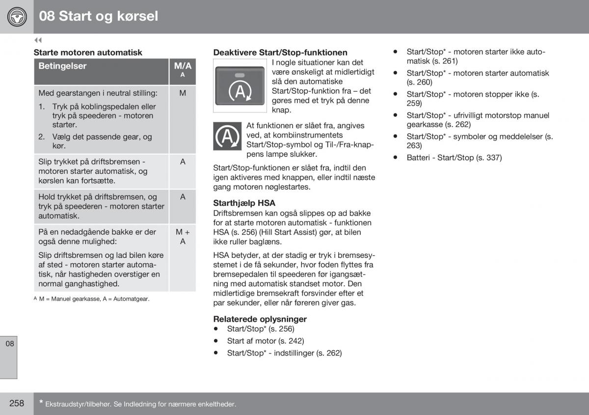 Volvo XC60 I 1 FL Bilens instruktionsbog / page 260