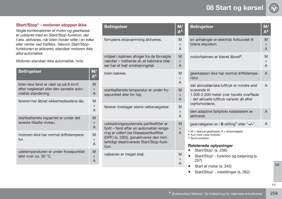 Volvo XC60 I 1 FL Bilens instruktionsbog / page 261