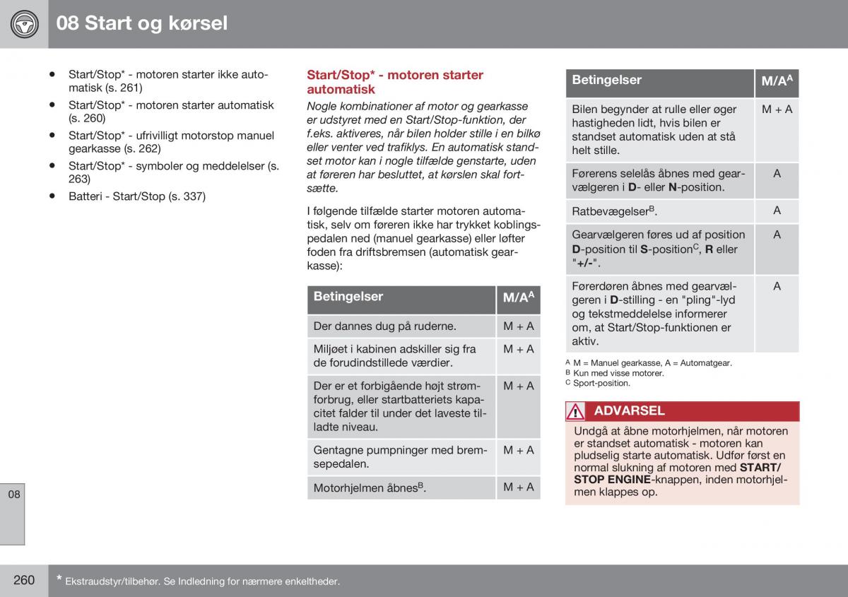 Volvo XC60 I 1 FL Bilens instruktionsbog / page 262