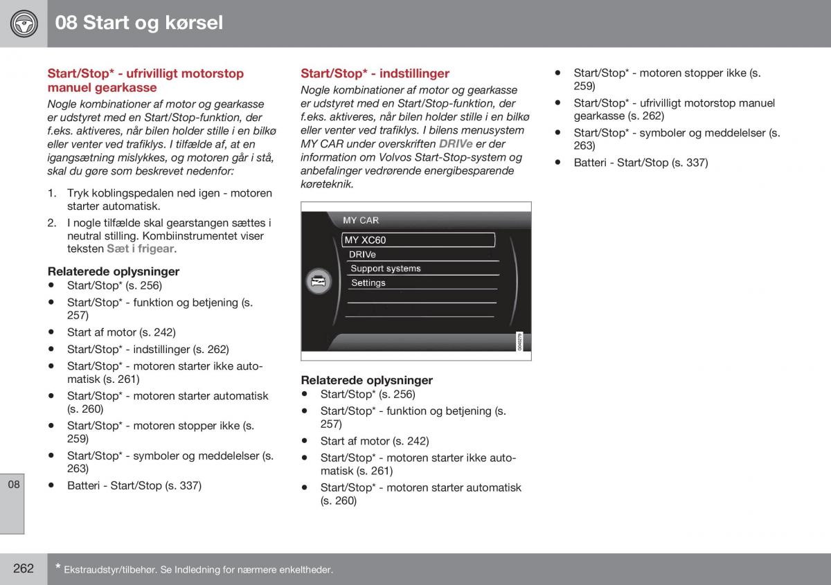 Volvo XC60 I 1 FL Bilens instruktionsbog / page 264