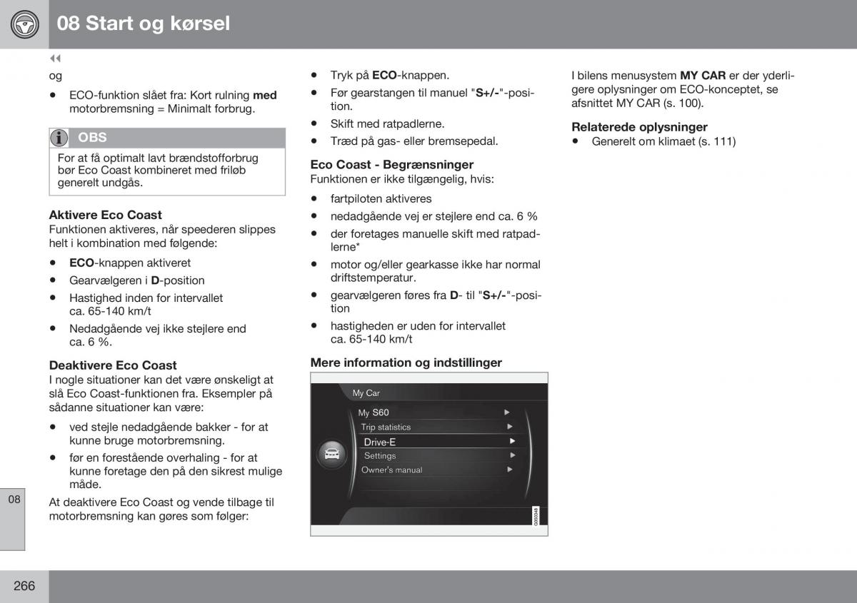 Volvo XC60 I 1 FL Bilens instruktionsbog / page 268