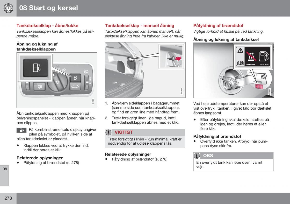 Volvo XC60 I 1 FL Bilens instruktionsbog / page 280