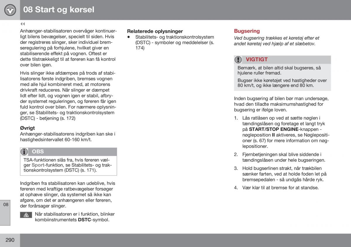 Volvo XC60 I 1 FL Bilens instruktionsbog / page 292