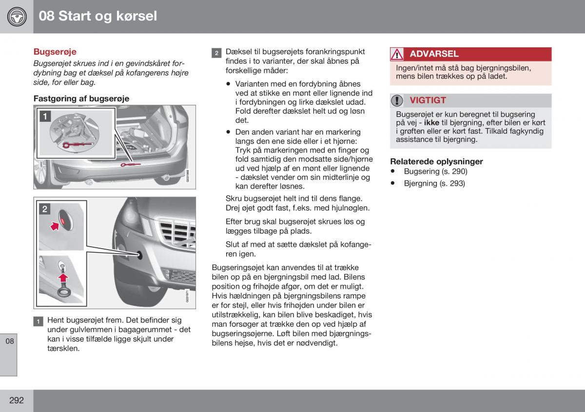 Volvo XC60 I 1 FL Bilens instruktionsbog / page 294