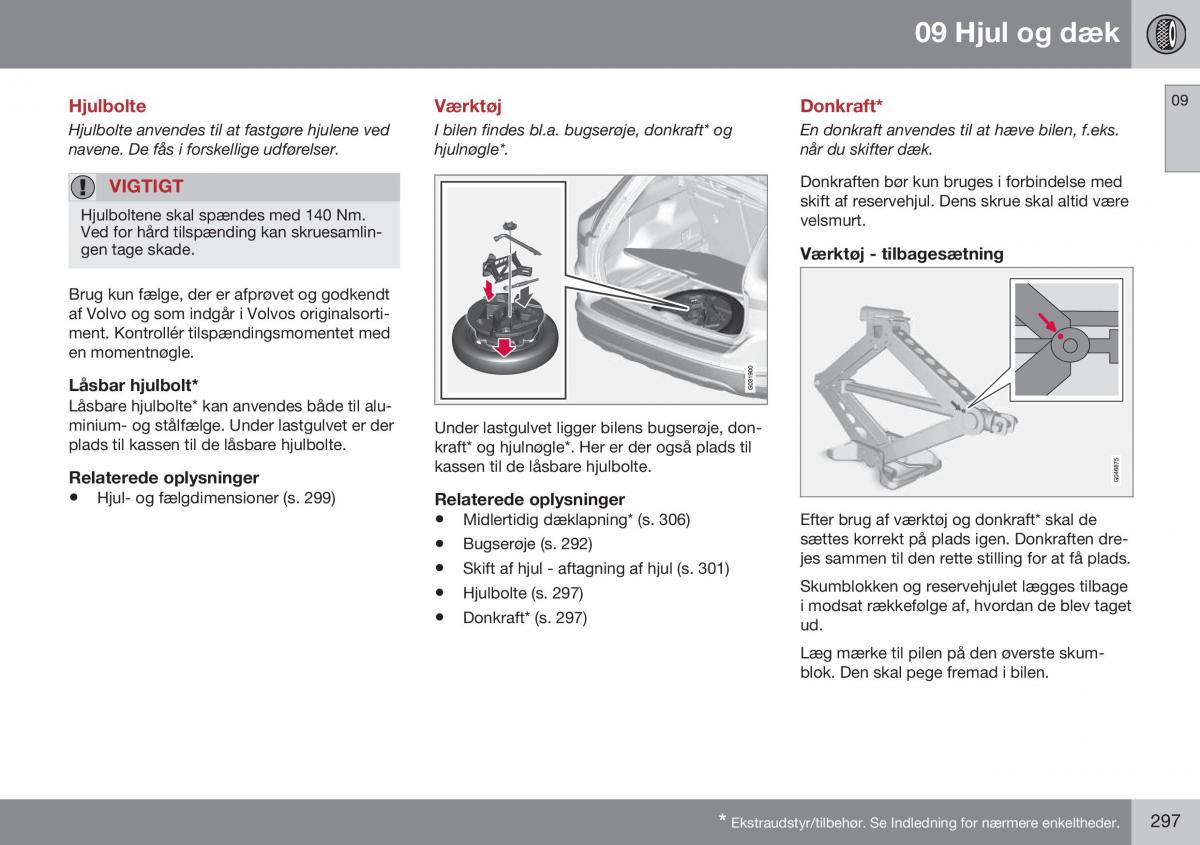 Volvo XC60 I 1 FL Bilens instruktionsbog / page 299